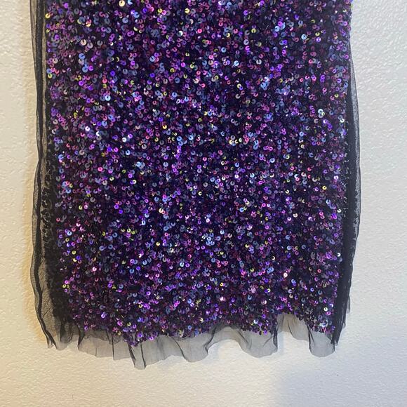 Gianfranco Ferre Vintage Purple Sequined Knee Length Dress EU 40 (US Size 8) - Picture 5 of 14